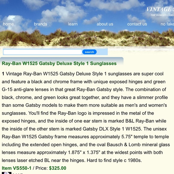 Vintage Ray-Ban Gatsby DLX W1525 - Picture 6 of 12